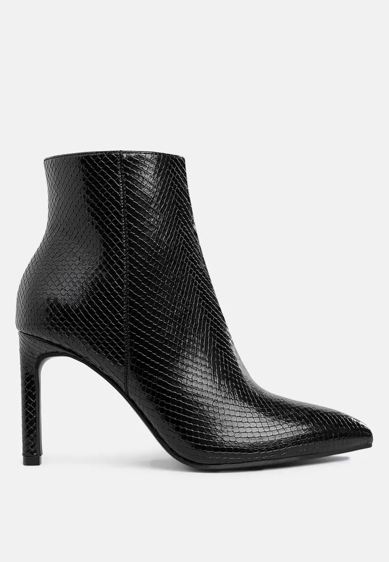 Tatria Textured Stiletto Heel Ankle Boots