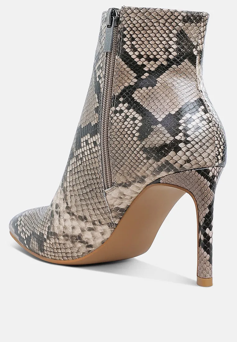 Tatria Textured Stiletto Heel Ankle Boots