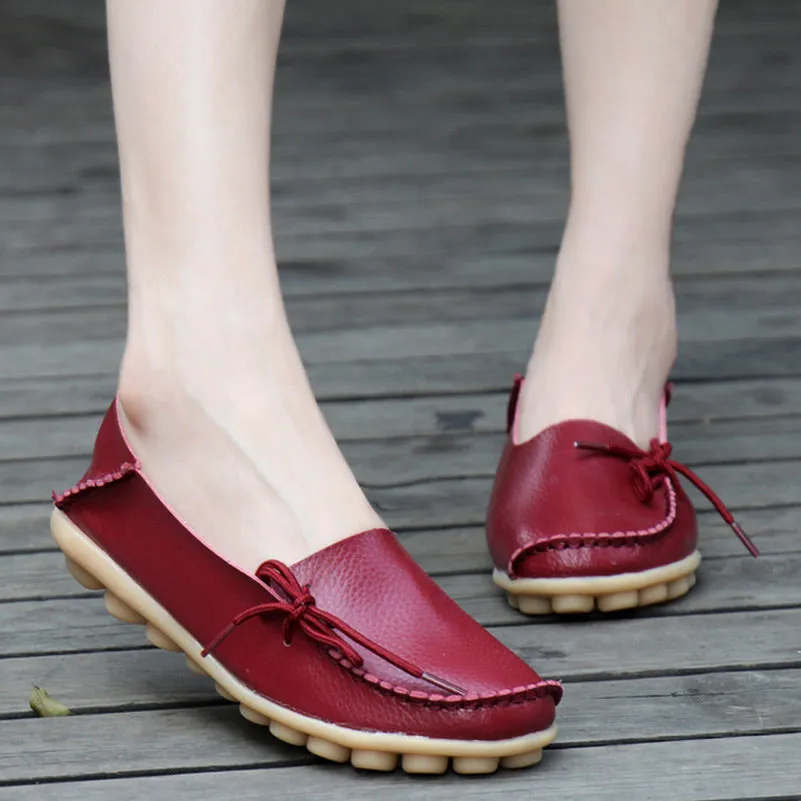 The Genuine Leather Casual Flat Shoes