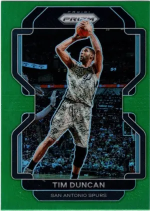 Tim Duncan, Green Prizm, 2021-22 Panini Prizm Basketball NBA