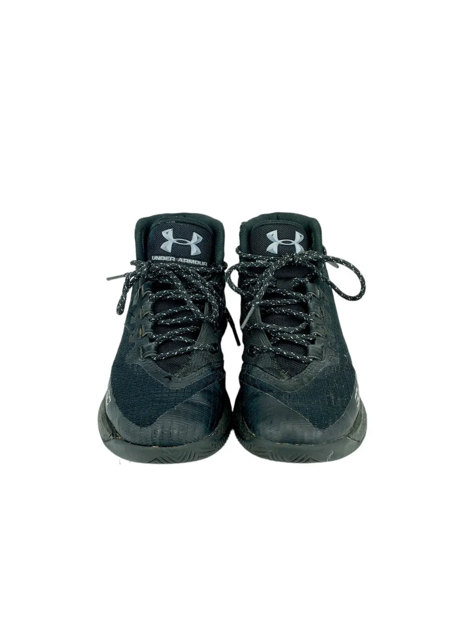 Under Armour, Boys' High Top Sneaker, Black, Size 4.5 (Approx. Age 9-10)