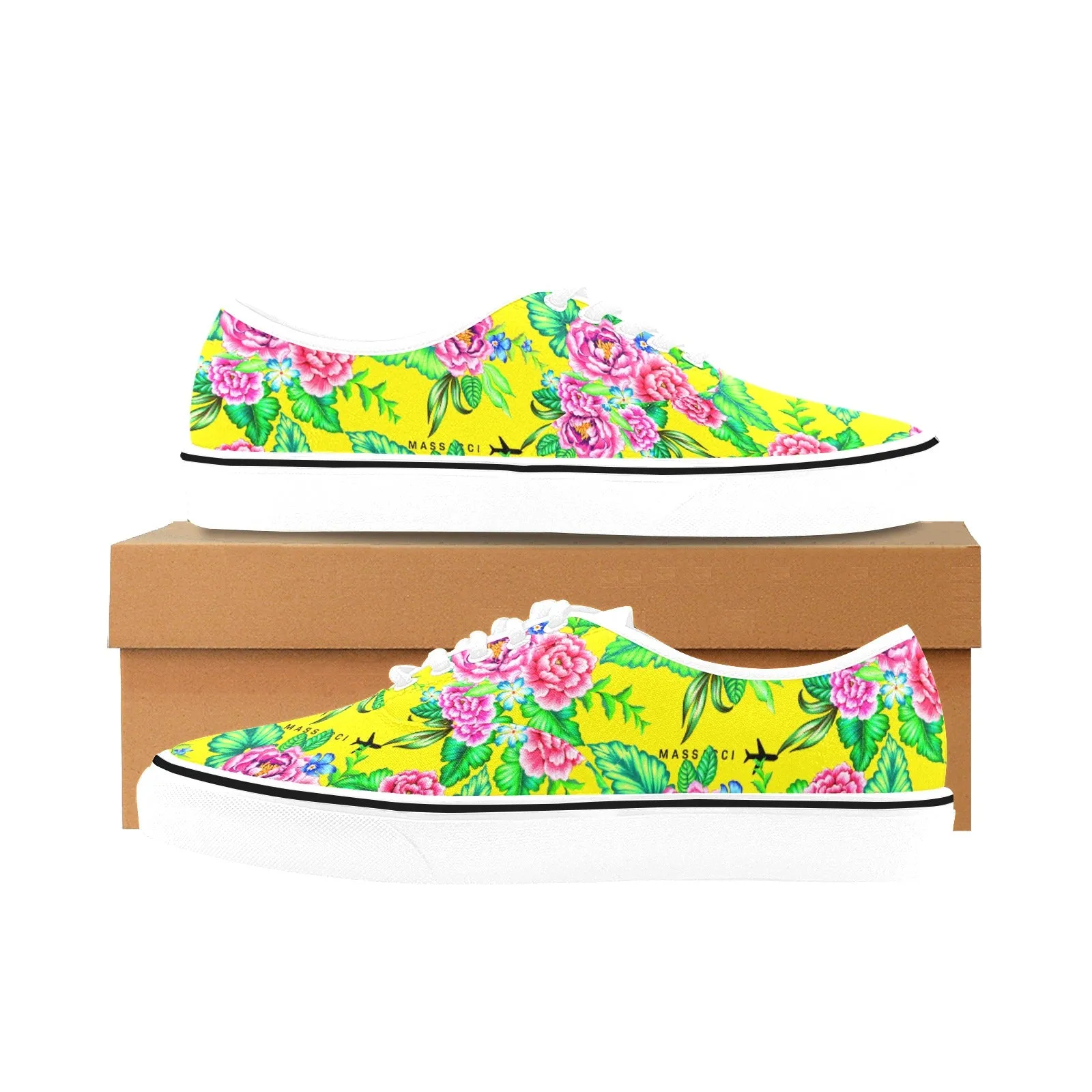 Vacation Mode, Women's Classic Canvas Low Top Sneakers