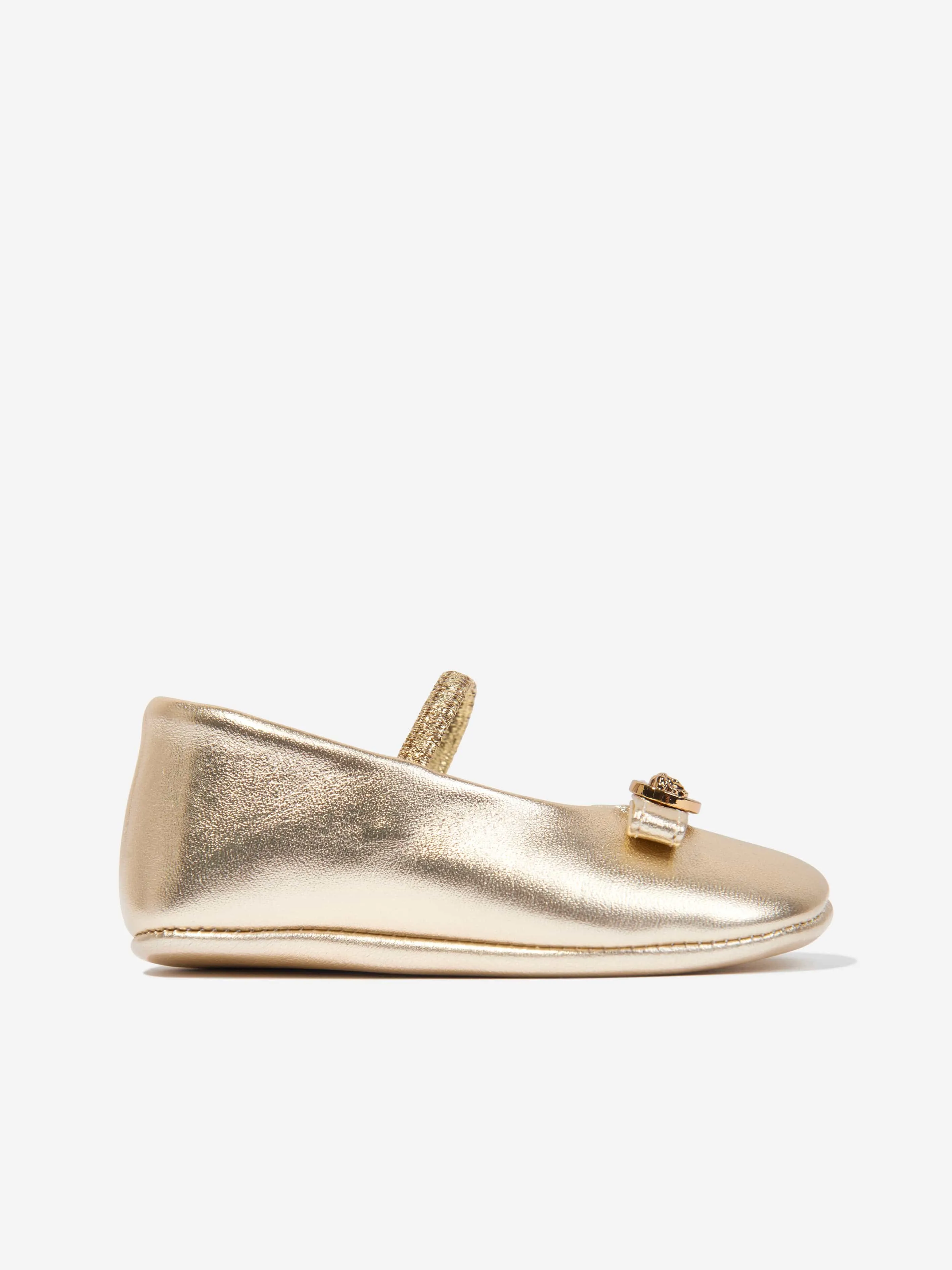 Versace Baby Girls Leather Pre Walker Shoes in Gold