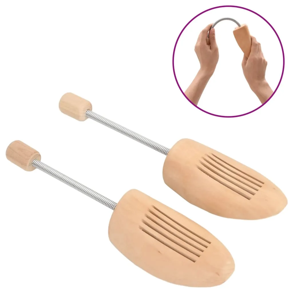 vidaXL Shoe Trees 2 Pairs EU 39-42 Solid Wood Lotus