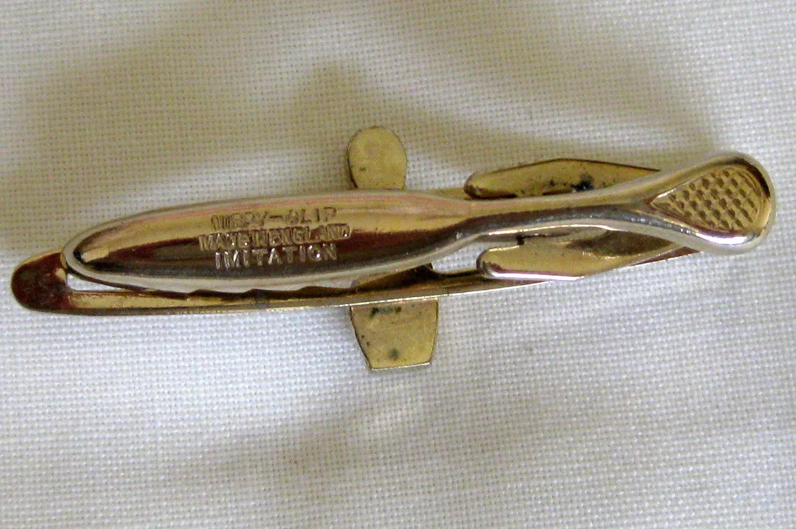 Vintage Stratton Nippy Clip Tie Pin 10 Pin Bowling