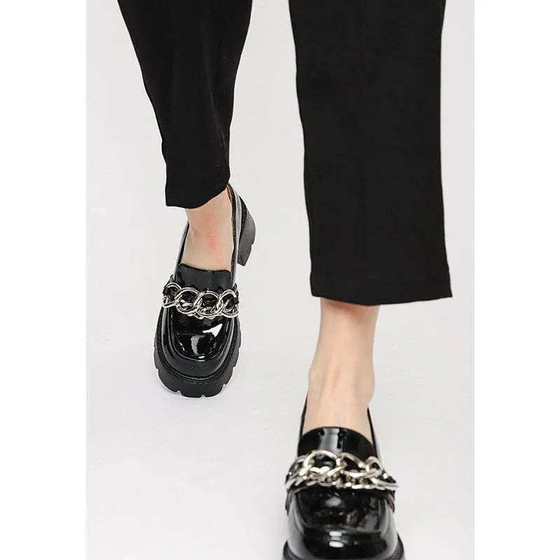 Wild Thick Heeled Loafers