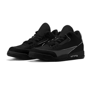 Women Leather Basketball Sneakers - Royal Black