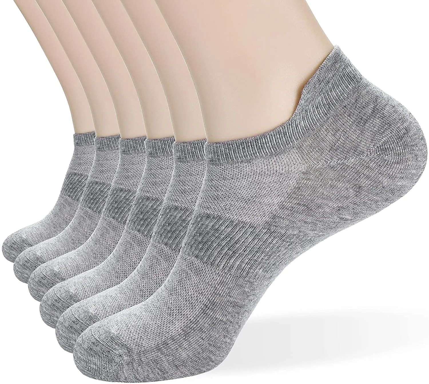 Women's Athletic Ankle Socks-Denisy Running White Soft Low Cut Sports Tab Socks Black for US Shoe Size 6-9/9-11 (6 Pairs)