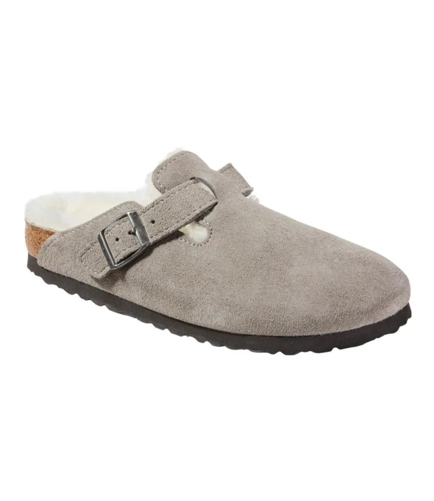 Women's Birkenstock Boston Clogs, Suede Shearling