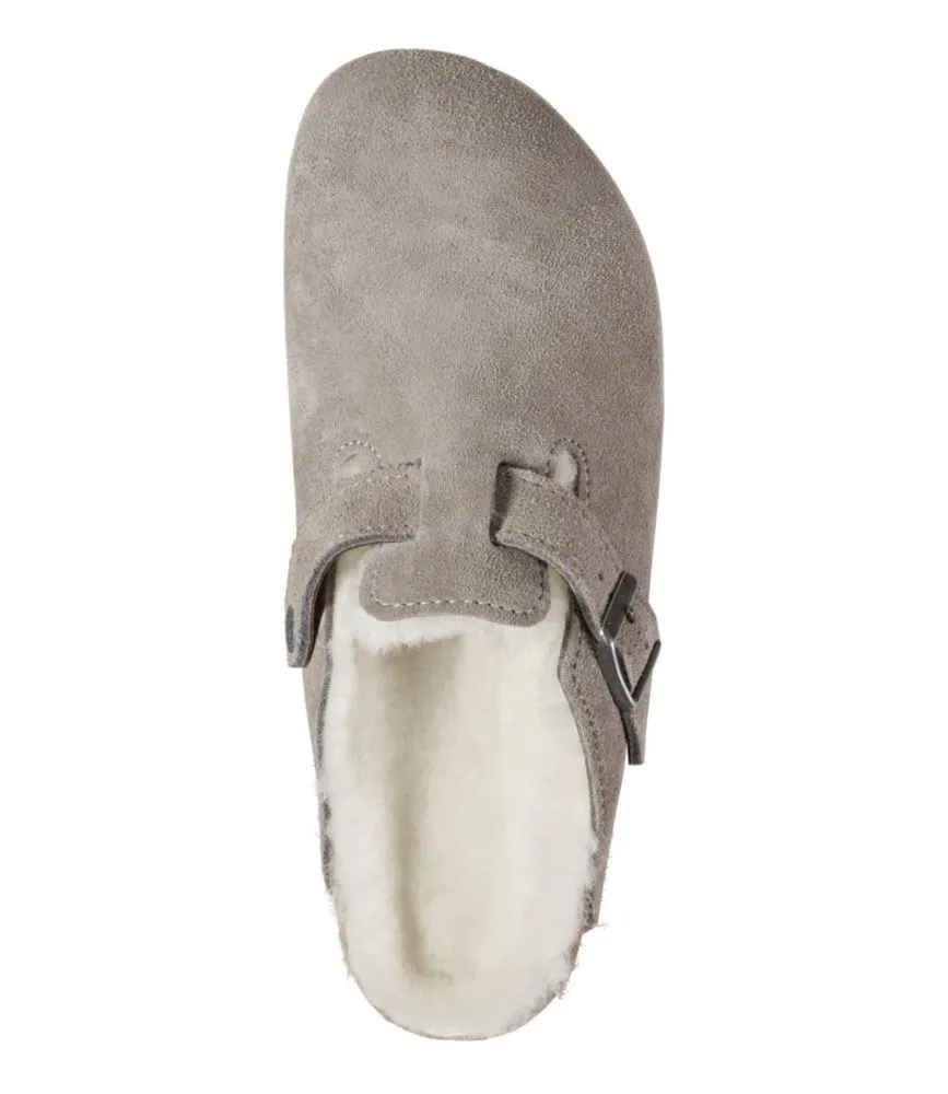 Women's Birkenstock Boston Clogs, Suede Shearling