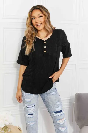 Women's BOMBOM At The Fair Animal Textured Top in Black