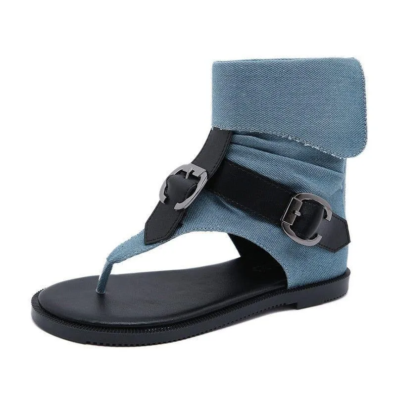 Women's Casual Shoes GCSF0552 Fashion Buckle Flat Sandal Rome Style