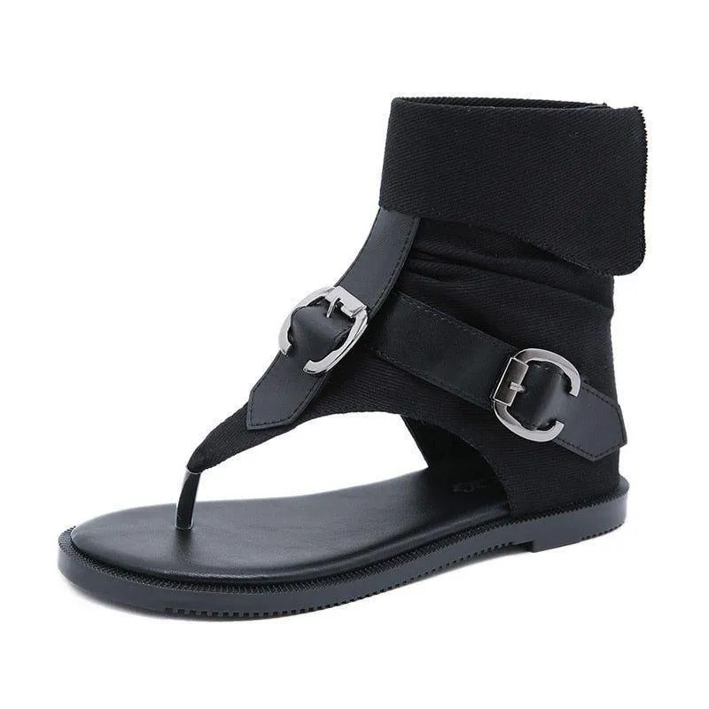 Women's Casual Shoes GCSF0552 Fashion Buckle Flat Sandal Rome Style