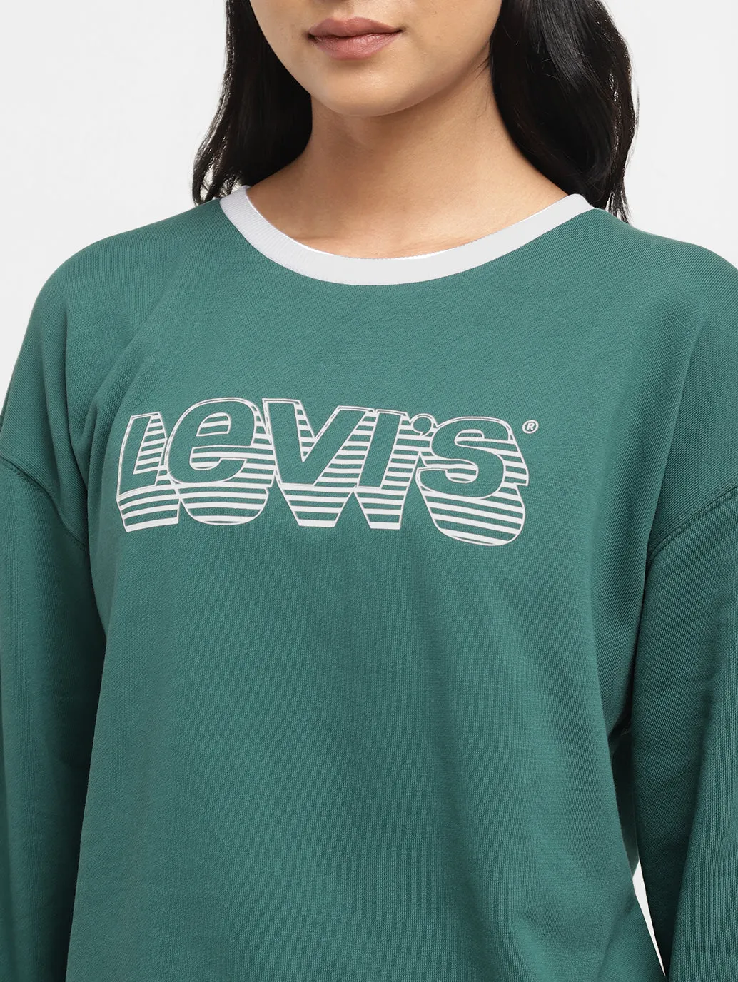 Womens Printed Crew Neck Sweatshirts