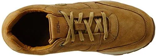 Woodland Men's Camel Leather Sneakers - 10 UK/India (44 EU)