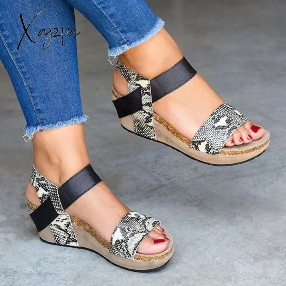 Xajzpa - Women Wedges Sandals Summer Must Have Shoes Vintage Low Heel Wedge Sandals