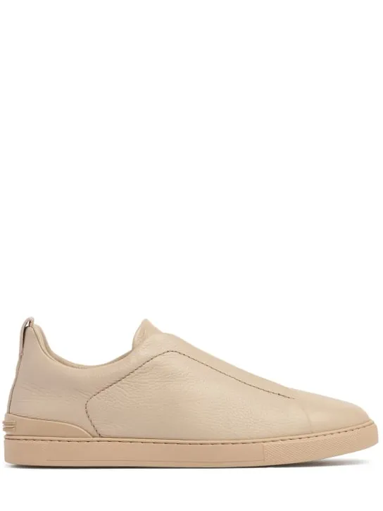 Zegna   Triple Stitch leather low-top sneakers 