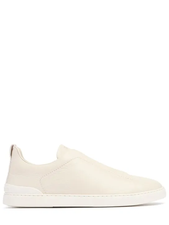 Zegna   Triple Stitch leather low-top sneakers 