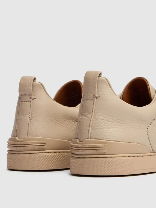 Zegna   Triple Stitch leather low-top sneakers 