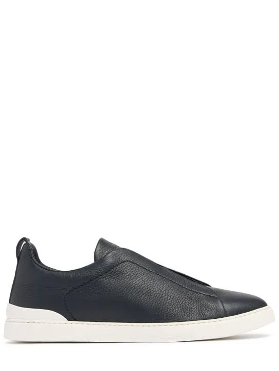 Zegna   Triple Stitch leather low-top sneakers 