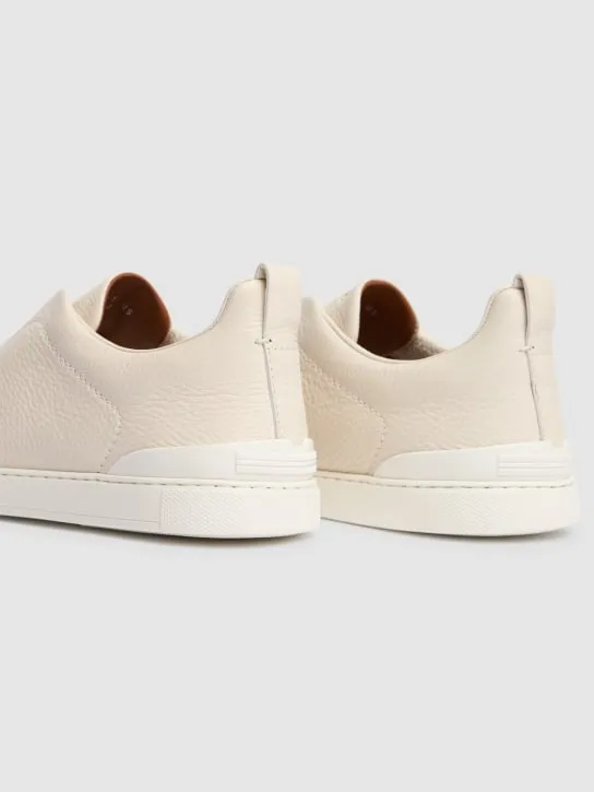 Zegna   Triple Stitch leather low-top sneakers 