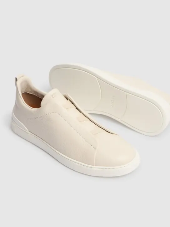 Zegna   Triple Stitch leather low-top sneakers 