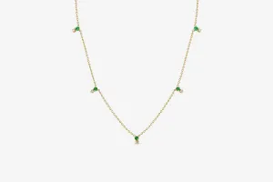 Zoe Chicco 14k Stacked Emerald & Diamond Station Necklace